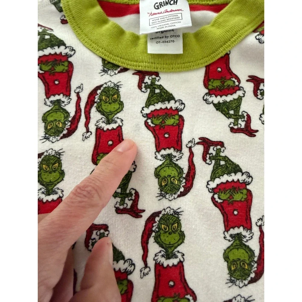 Hanna Andersson Grinch Pajamas Kids Size 8 130cm Organic Cotton Christmas Set